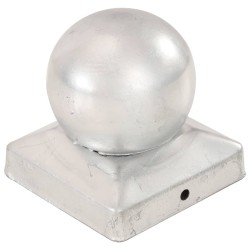vidaXL Tapas para postes 6 uds metal galvanizado globo final 91x91 mm