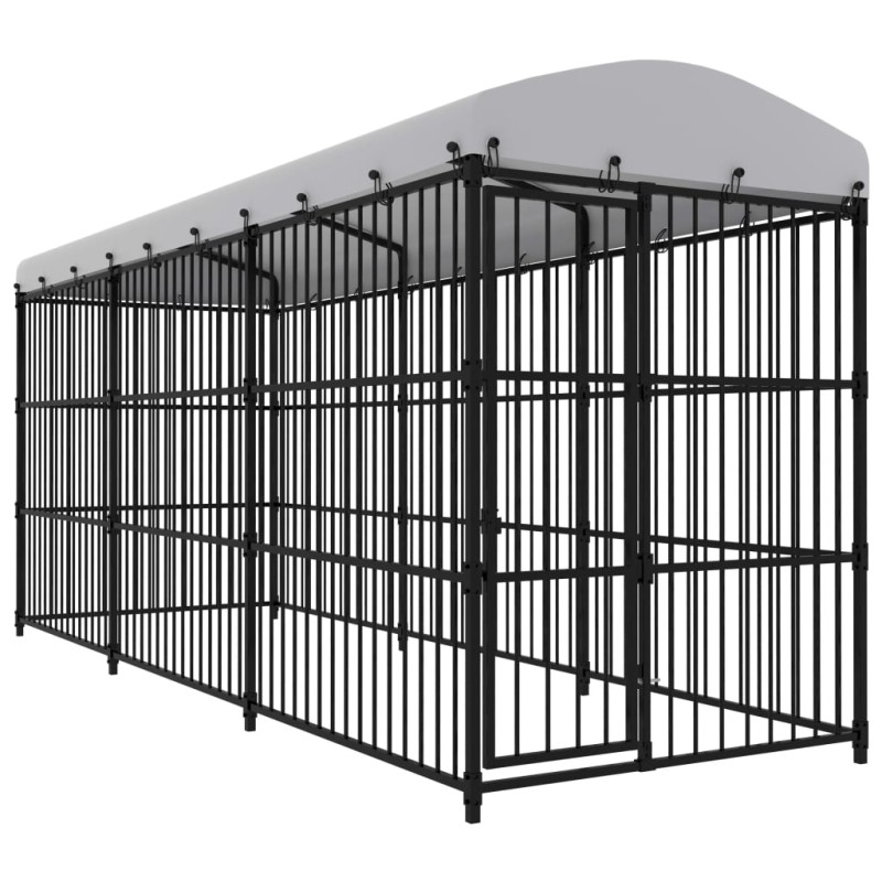 vidaXL Perrera de exterior con techo 450x150x210 cm