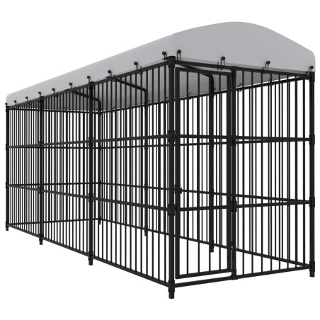 vidaXL Perrera de exterior con techo 450x150x210 cm