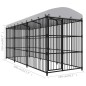 vidaXL Perrera de exterior con techo 450x150x210 cm