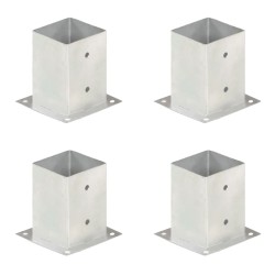vidaXL Anclajes para postes 4 unidades metal galvanizado 101 mm