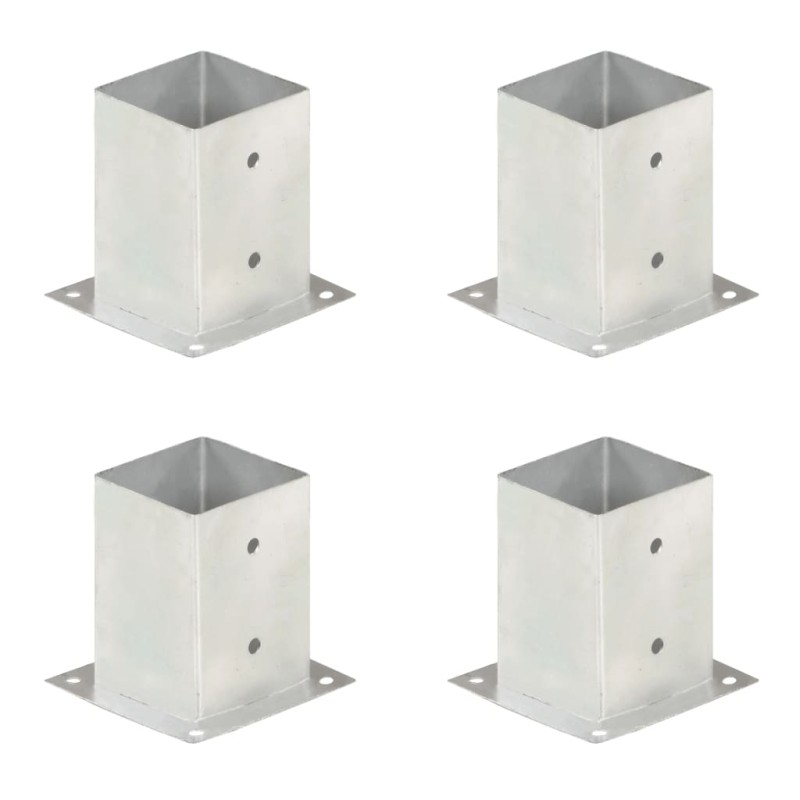 vidaXL Anclajes para postes 4 unidades metal galvanizado 101 mm vidaXL Anclajes para postes 4 unidades metal galvanizado 101 mm