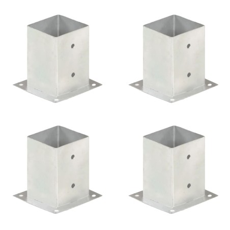 vidaXL Anclajes para postes 4 unidades metal galvanizado 101 mm