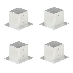 vidaXL Anclajes para postes 4 unidades metal galvanizado 141 mm