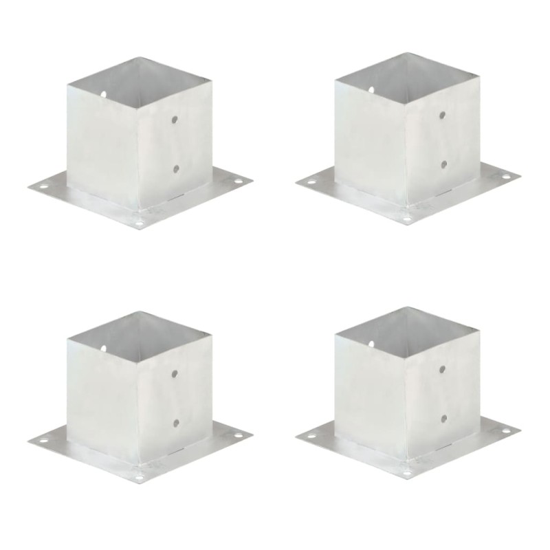 vidaXL Anclajes para postes 4 unidades metal galvanizado 141 mm vidaXL Anclajes para postes 4 unidades metal galvanizado 141 mm