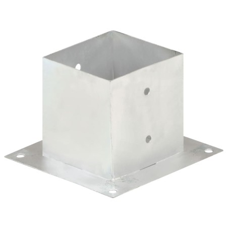 vidaXL Anclajes para postes 4 unidades metal galvanizado 141 mm