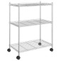 vidaXL Estantería de 3 niveles con ruedas cromado 60x35x81 cm 150 kg vidaXL Estantería de 3 niveles con ruedas cromado 60x35x81 cm 150 kg