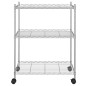 vidaXL Estantería de 3 niveles con ruedas cromado 60x35x81 cm 150 kg vidaXL Estantería de 3 niveles con ruedas cromado 60x35x81 cm 150 kg