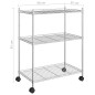 vidaXL Estantería de 3 niveles con ruedas cromado 60x35x81 cm 150 kg vidaXL Estantería de 3 niveles con ruedas cromado 60x35x81 cm 150 kg