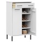 vidaXL Zapatero con patas de metal OSLO madera maciza pino blanco vidaXL Zapatero con patas de metal OSLO madera maciza pino blanco
