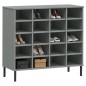 vidaXL Zapatero patas de metal OSLO madera maciza gris 95x35x86 cm vidaXL Zapatero patas de metal OSLO madera maciza gris 95x35x86 cm