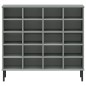 vidaXL Zapatero patas de metal OSLO madera maciza gris 95x35x86 cm vidaXL Zapatero patas de metal OSLO madera maciza gris 95x35x86 cm