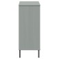 vidaXL Zapatero patas de metal OSLO madera maciza gris 95x35x86 cm vidaXL Zapatero patas de metal OSLO madera maciza gris 95x35x86 cm