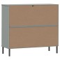 vidaXL Zapatero patas de metal OSLO madera maciza gris 95x35x86 cm vidaXL Zapatero patas de metal OSLO madera maciza gris 95x35x86 cm