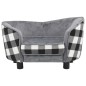 vidaXL Sofá para perro felpa gris 68x38x38 cm vidaXL Sofá para perro felpa gris 68x38x38 cm
