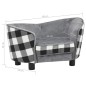 vidaXL Sofá para perro felpa gris 68x38x38 cm vidaXL Sofá para perro felpa gris 68x38x38 cm