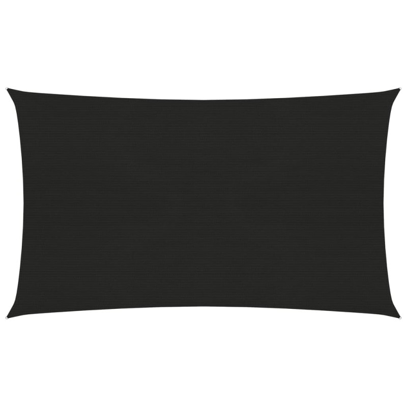 vidaXL Toldo de vela negro HDPE 160 g/m² 3x6 m vidaXL Toldo de vela negro HDPE 160 g/m² 3x6 m