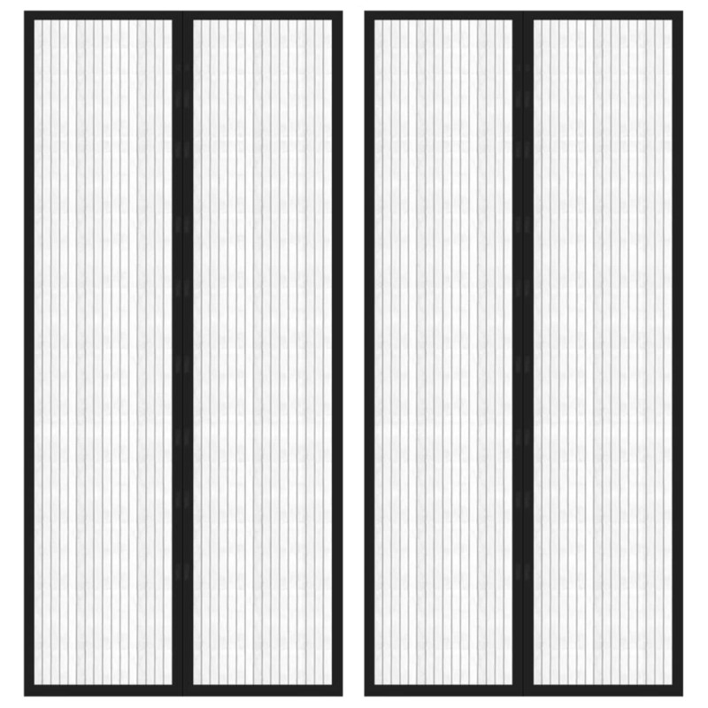 vidaXL Mosquiteras para puerta bloque magnético 2 uds negro 210x90 cm vidaXL Mosquiteras para puerta bloque magnético 2 uds negro 210x90 cm