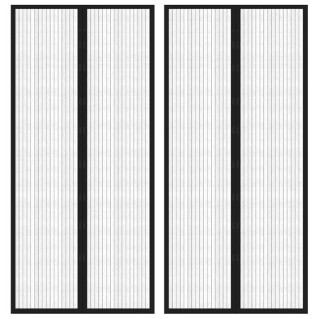 vidaXL Mosquiteras para puerta bloque magnético 2 uds negro 210x90 cm