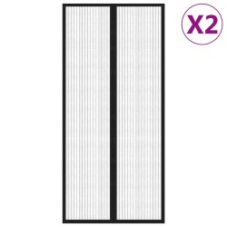 vidaXL Mosquiteras para puerta bloque magnético 2 uds negro 210x90 cm