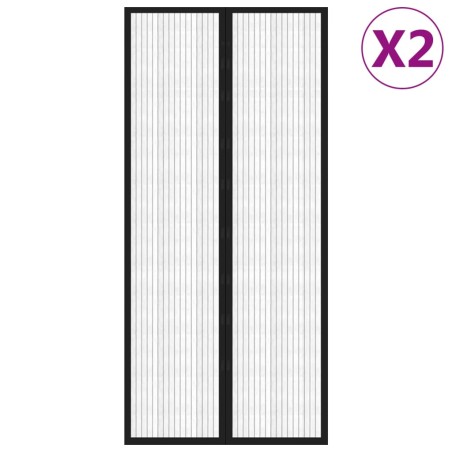 vidaXL Mosquiteras para puerta bloque magnético 2 uds negro 210x90 cm