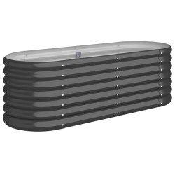 vidaXL Jardinera acero con recubrimiento polvo antracita 114x40x36 cm