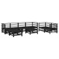vidaXL Juego muebles de jardín 9 piezas madera maciza pino negro