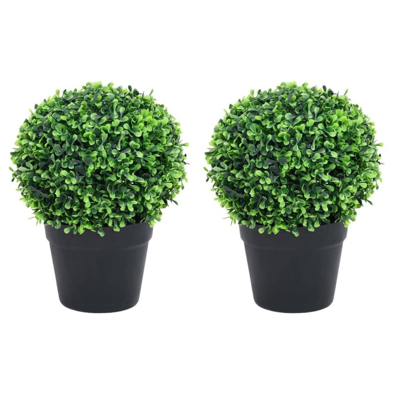 vidaXL Plantas de boj artificial 2 uds forma bola maceta verde 37 cm vidaXL Plantas de boj artificial 2 uds forma bola maceta verde 37 cm