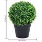 vidaXL Plantas de boj artificial 2 uds forma bola maceta verde 37 cm vidaXL Plantas de boj artificial 2 uds forma bola maceta verde 37 cm