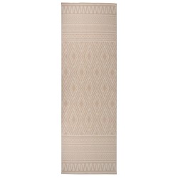 vidaXL Alfombra de exterior de tejido plano rayas marrones 80x250 cm