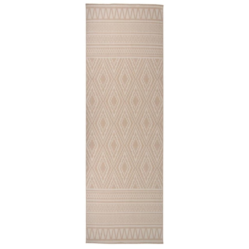 vidaXL Alfombra de exterior de tejido plano rayas marrones 80x250 cm
