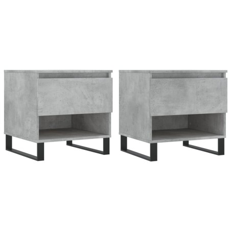 vidaXL Mesas centro 2 uds madera ingeniería gris hormigón 50x46x50 cm