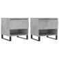 vidaXL Mesas centro 2 uds madera ingeniería gris hormigón 50x46x50 cm