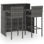vidaXL Set de muebles de bar de jardín 3 piezas gris vidaXL Set de muebles de bar de jardín 3 piezas gris