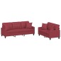 vidaXL Juego de sofás con cojines 2 piezas cuero sintético rojo tinto vidaXL Juego de sofás con cojines 2 piezas cuero sintético rojo tinto