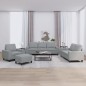 vidaXL Juego de sofás 4 piezas tela gris claro vidaXL Juego de sofás 4 piezas tela gris claro