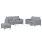 vidaXL Juego de sofás con cojines 3 piezas tela gris claro vidaXL Juego de sofás con cojines 3 piezas tela gris claro