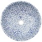 vidaXL Lavabo sobre encimera redondo cerámica blanco y azul Φ41x14 cm vidaXL Lavabo sobre encimera redondo cerámica blanco y azul Φ41x14 cm