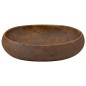 vidaXL Lavabo sobre encimera ovalado cerámica marrón 59x40x15 cm vidaXL Lavabo sobre encimera ovalado cerámica marrón 59x40x15 cm