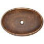 vidaXL Lavabo sobre encimera ovalado cerámica marrón 59x40x15 cm vidaXL Lavabo sobre encimera ovalado cerámica marrón 59x40x15 cm