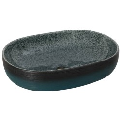 vidaXL Lavabo sobre encimera ovalado cerámica turquesa 59x40x14 cm