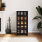 vidaXL Leñero con ruedas madera maciza de pino negro 40x49x110 cm vidaXL Leñero con ruedas madera maciza de pino negro 40x49x110 cm