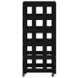 vidaXL Leñero con ruedas madera maciza de pino negro 40x49x110 cm vidaXL Leñero con ruedas madera maciza de pino negro 40x49x110 cm