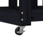 vidaXL Leñero con ruedas madera maciza de pino negro 40x49x110 cm vidaXL Leñero con ruedas madera maciza de pino negro 40x49x110 cm