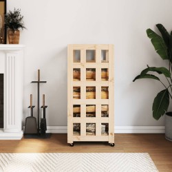 vidaXL Leñero con ruedas madera maciza de pino 40x49x110 cm