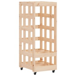 vidaXL Leñero con ruedas madera maciza de pino 40x49x110 cm