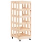 vidaXL Leñero con ruedas madera maciza de pino 40x49x110 cm vidaXL Leñero con ruedas madera maciza de pino 40x49x110 cm