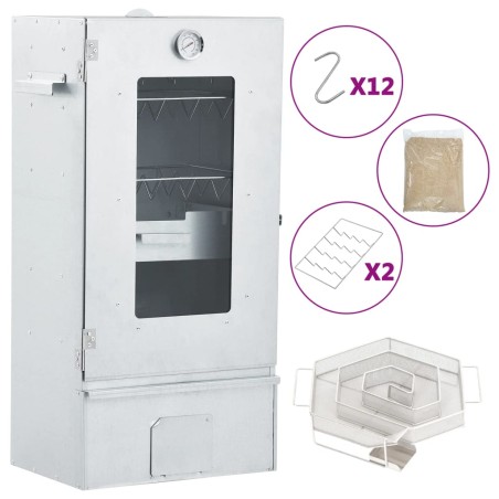 vidaXL Horno ahumador de BBQ con generador humo frío acero galvanizado