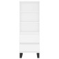 vidaXL Aparador alto madera contrachapada blanco 40x36x110 cm