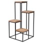 Home&Styling Soporte para plantas con 4 estantes natural y negro Home&Styling Soporte para plantas con 4 estantes natural y negro